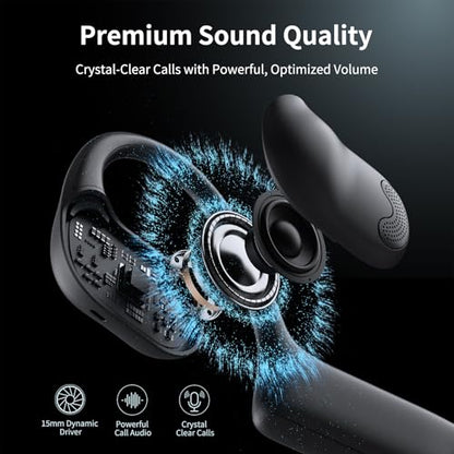 CXK Open Ear Headphones O4 Dynamic Driver Wireless Bluetooth 5.4 Waterproof 12 Hour Battery