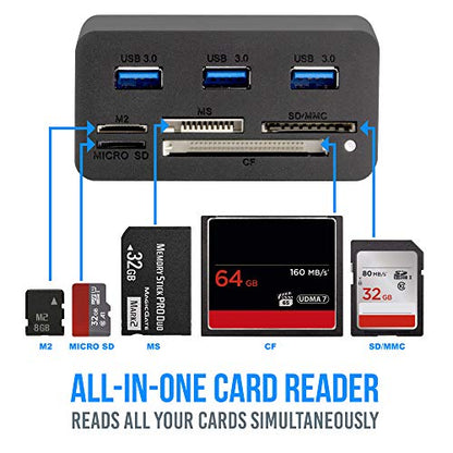 Kingwin KWCR-801U3 Super Speed USB 3.0 Hub and Card Reader Combo