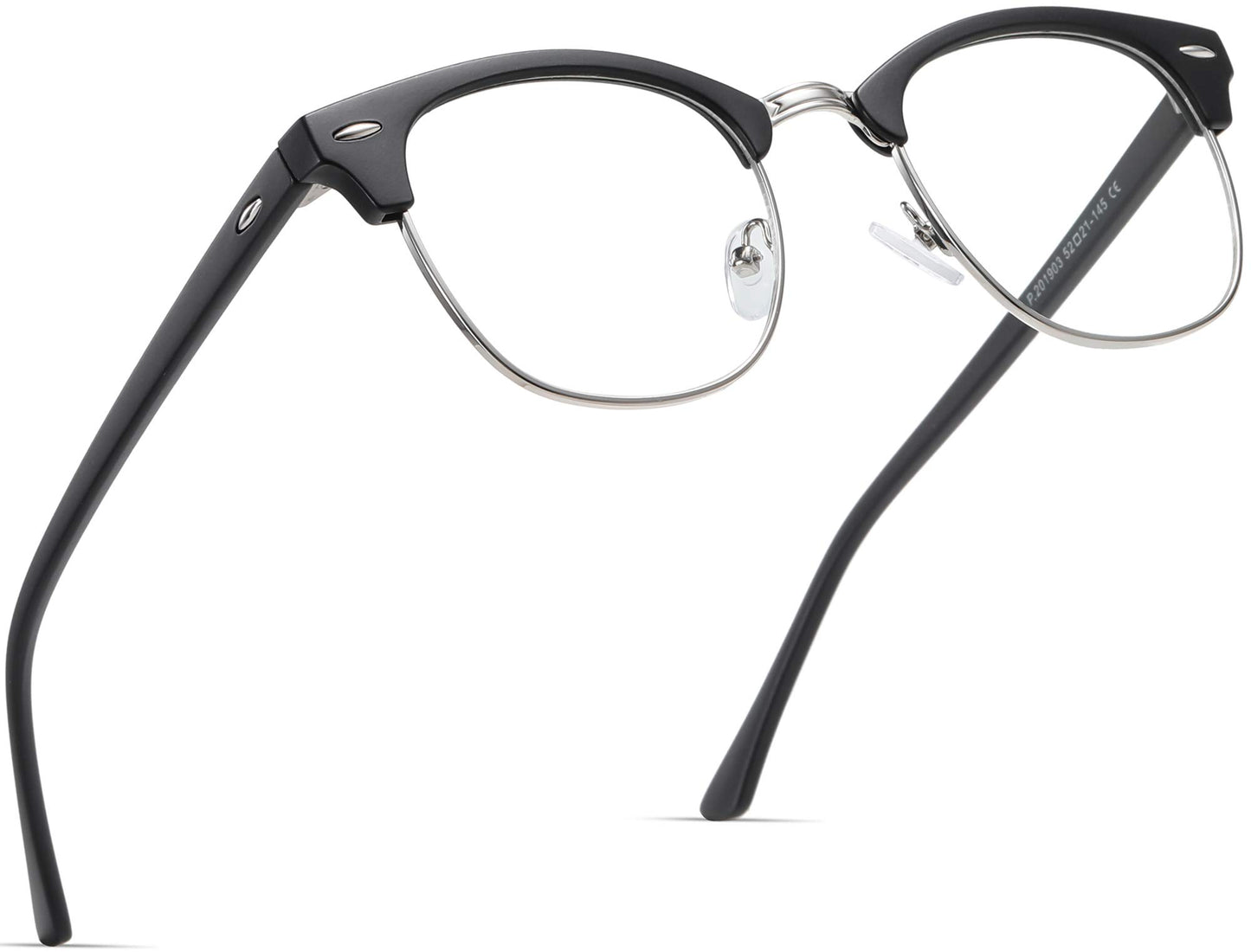 AOMASTE Medium Semi Rimless Blue Light Blocking Glasses Polycarbonate Lens Rectangular Frame