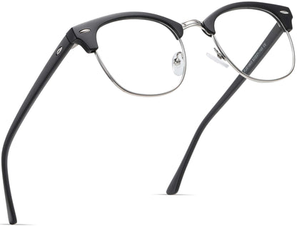 AOMASTE Medium Semi Rimless Blue Light Blocking Glasses Polycarbonate Lens Rectangular Frame