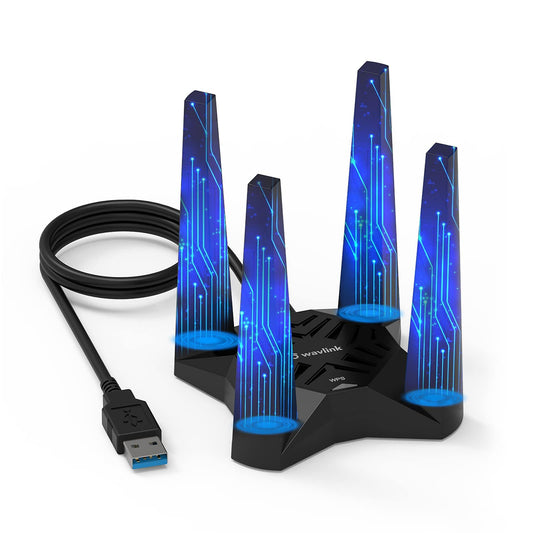 WAVLINK AX1800 USB WiFi Adapter WN693A5 USB 3.0 Dual Band 1800 Mbps Wireless Adapter for Windows 10/11