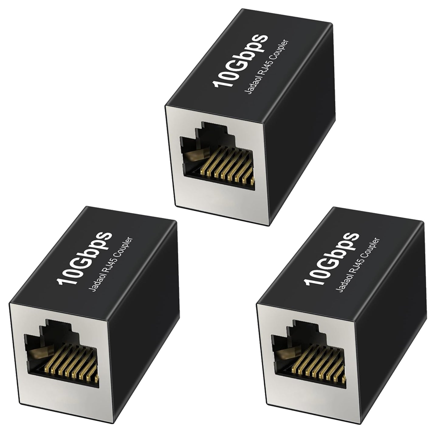 Jadaol 10Gbps RJ45 Coupler Coupler-1P-Black Inline Ethernet Extender Cat8/Cat7/Cat6a/Cat6