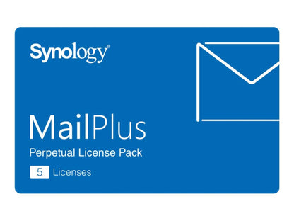 Synology MailPlus 5 Licenses Email Solution, Multicolor, 5 x 4.1 x 0.05 inches