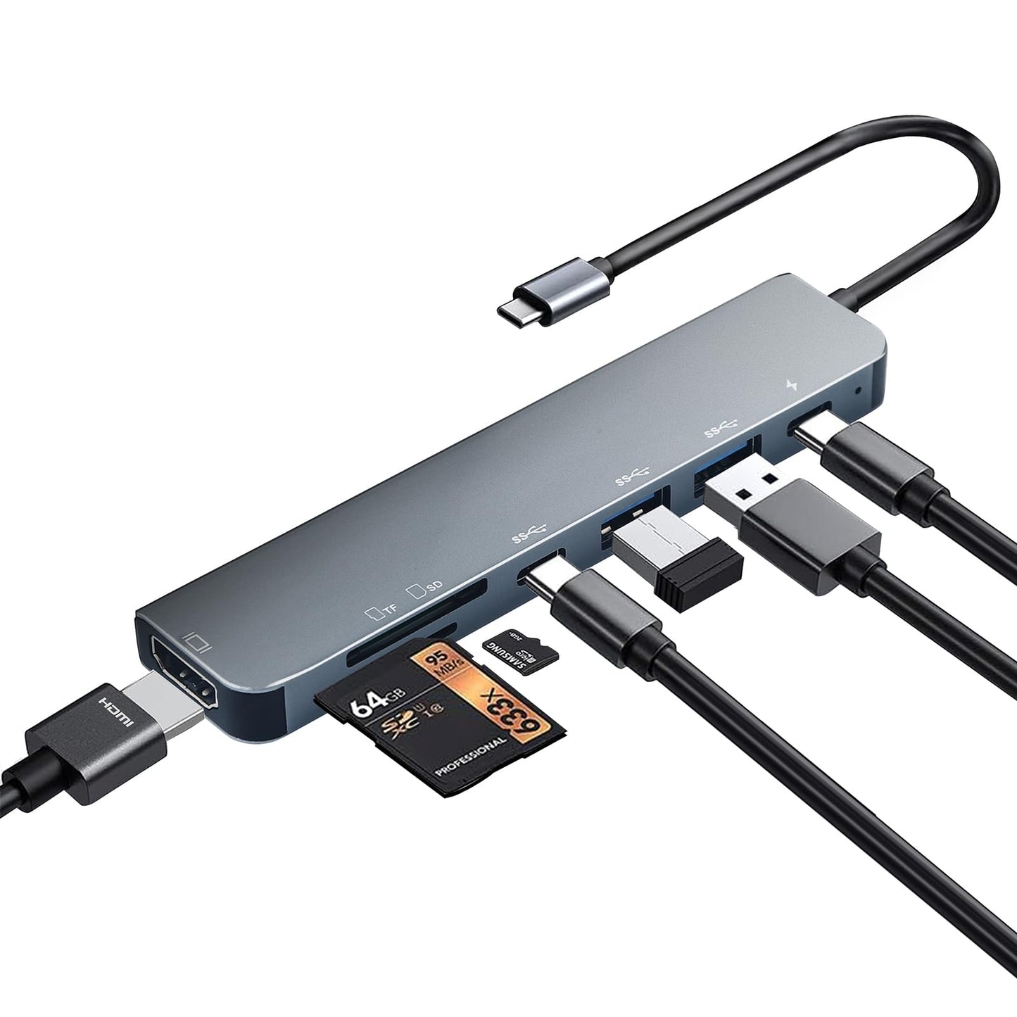 Luonanava USB C Hub 7 Ports 4K HDMI 5Gbps USB 3.0 DE-HDMI-005