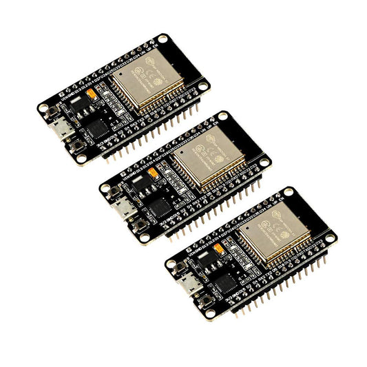 AITRIP 3PCS ESP-WROOM-32 512MB RAM 2MB Storage 240MHz Dual-Core Microcontroller