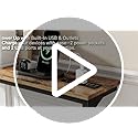 Kitstorack 2-Pack 78.8" Console Table ZXGZ-303 Adjustable Height & Power Outlets