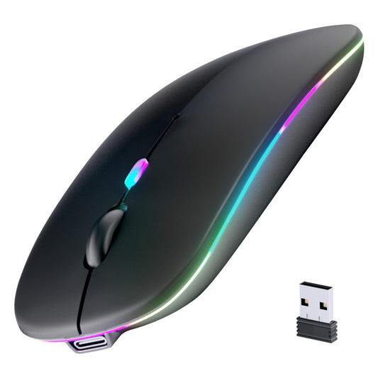 Afaartcci Wireless Bluetooth Mouse 4.4"x2.3" 1600 DPI Dual Mode USB Rechargeable Wireless Computer Mouse