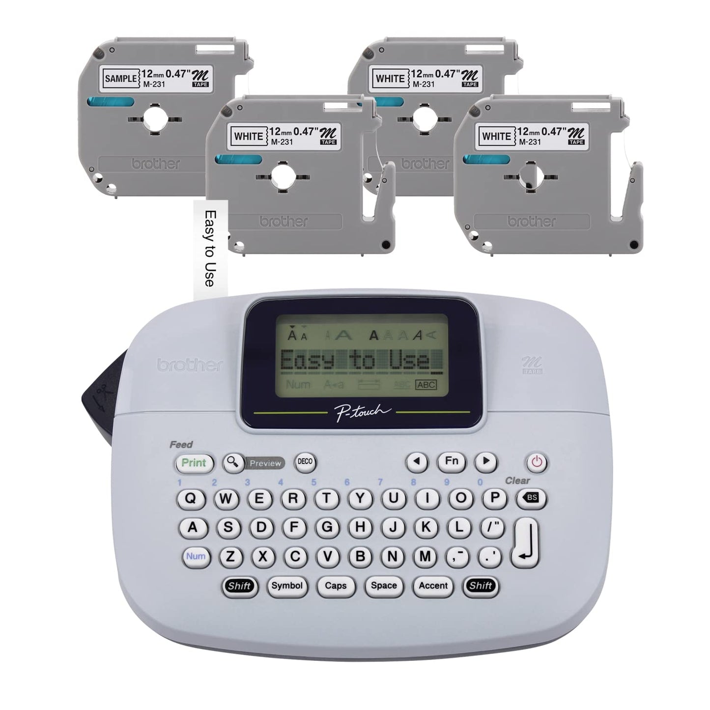 Brother PT-M95 P-Touch Monochrome Label Maker, Portable, 7.5 ppm, USB Connectivity, 0.57 Pounds