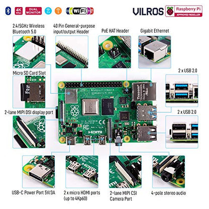 Vilros 4GB Raspberry Pi 4 Model B Single Board Computer with Accessories and Case