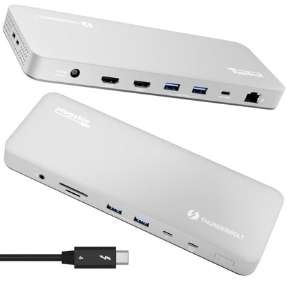 Plugable 13-in-1 Thunderbolt 4 Dock TBT-UDM Dual 4K HDMI 100W Charger 13 Ports USB-C USB-A 6x USB 4x HDMI