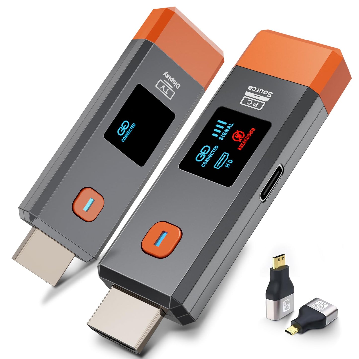ANJCTDD Wireless HDMI Transmitter and Receiver 328ft MDSX-Orange-50M-01 4K Decoding