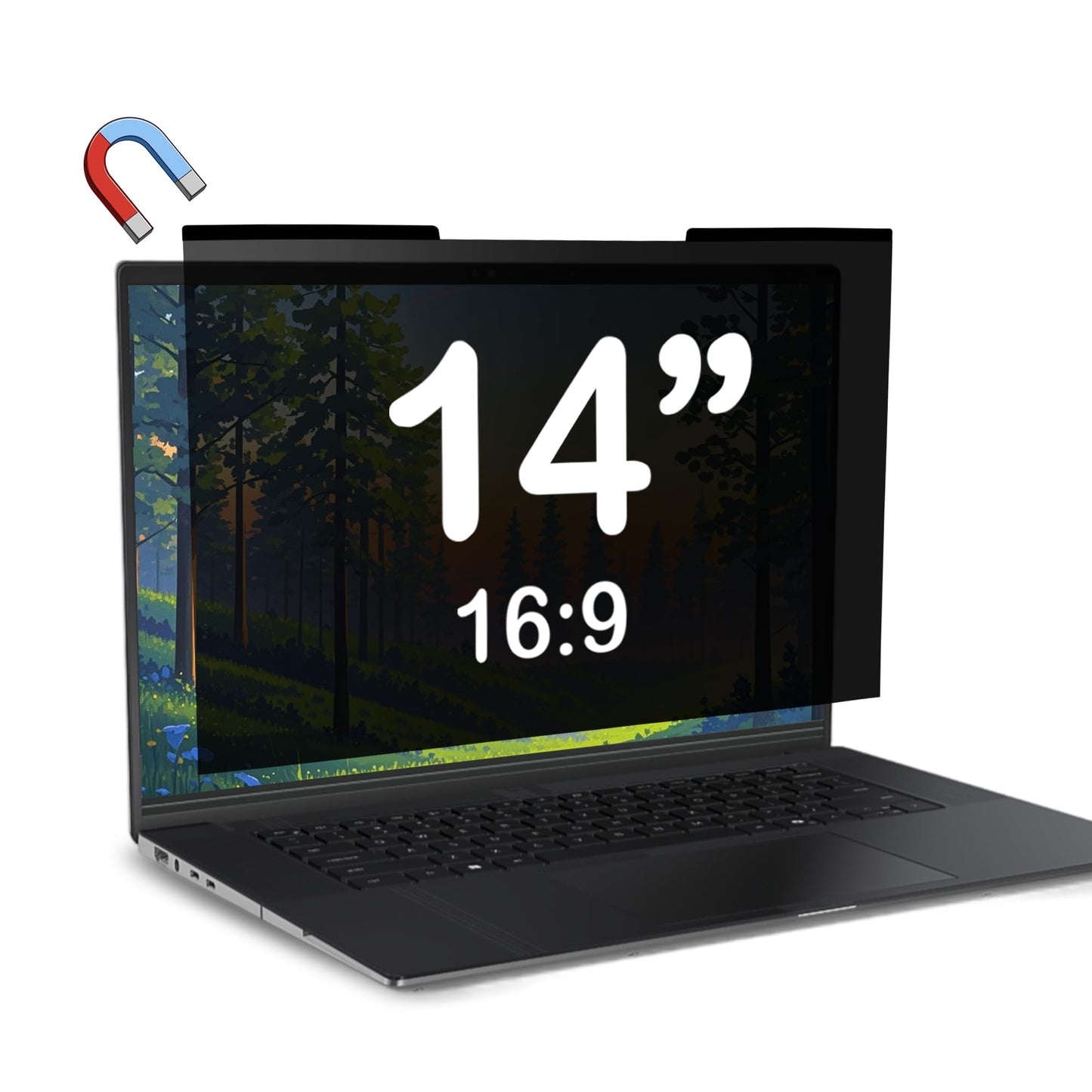 Dabernur 14 Inch 16:9 Laptop Magnetic Privacy Screen Filter FHD 1920x1080