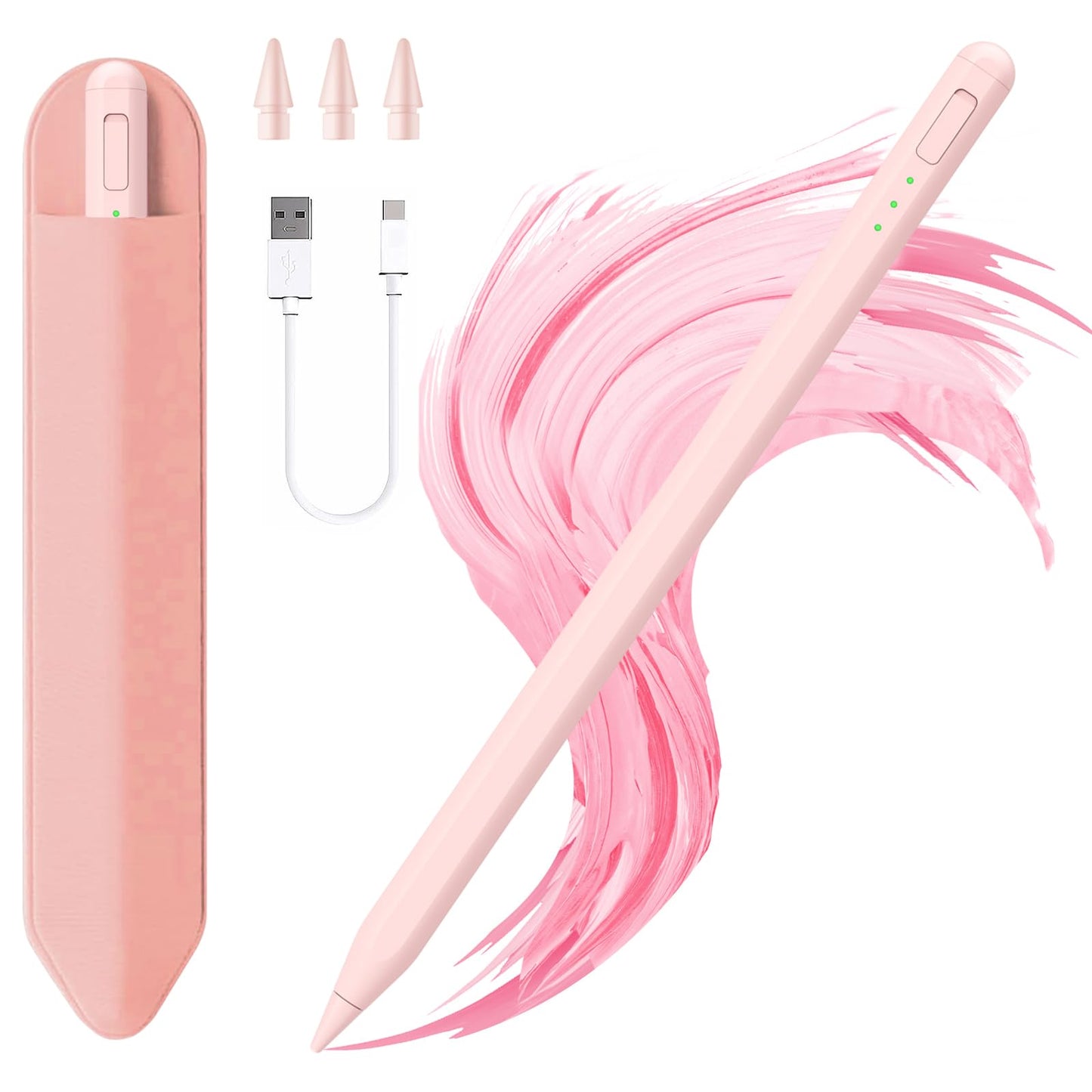 JvKzaen Stylus Pen for iPad 11/10th Generation AX10-T 0.9mm Aluminum Pink