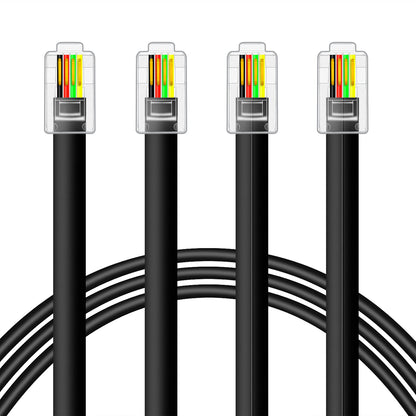NECABLES 6FT 300116-6FT-2P RJ9 4P4C Plug Male-to-Male Telephone Cable