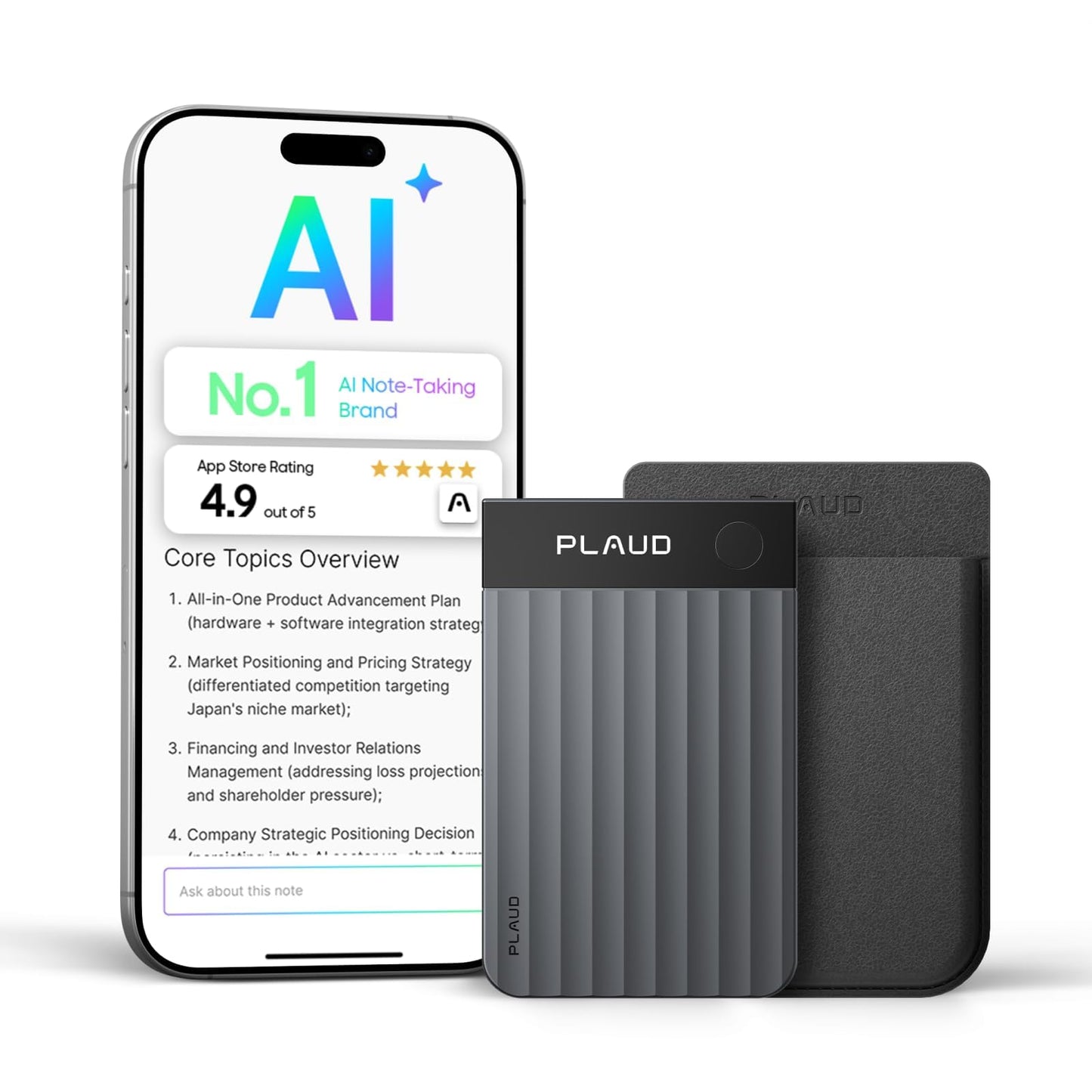 Plaud 0.95 Inches PN0300 WAV Mono AI Voice Recorder