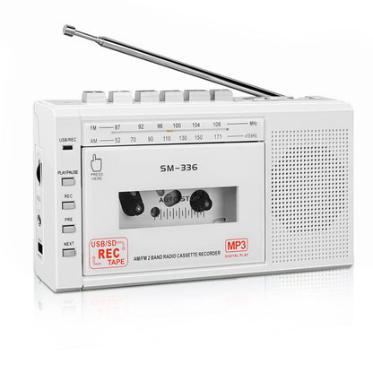 SEMIER 7.5 x 1.2 x 4 inches JKHG-JGKL-0108 Cassette Player Recorder AC Power, AA Battery, AM FM Radio