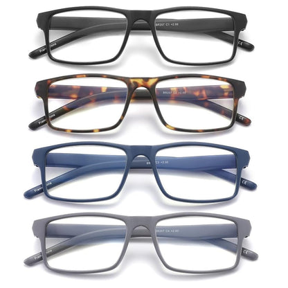 JAWSOCK 4 Pack Reading Glasses Categorical Design BS207-4MIX-150 Adult Size Optical Power: 1.5 Diopters