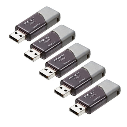 PNY 128GB Turbo Attaché 3 USB 3.0 Flash Drive – Grey, Model P-FD128X5TBOP-MP, Read Speed 100MB/s