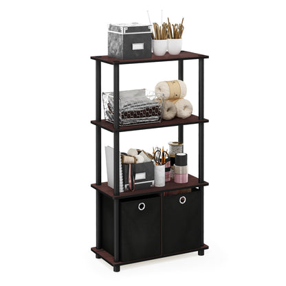 Furinno 4-Tier NW889DC/BK Storage Rack Freestanding Indoor Multipurpose Display Shelf
