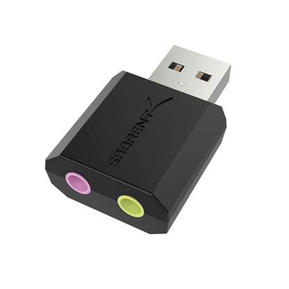 SABRENT 1.5" x 0.4" x 0.9" AU-MMSA 48 KHz 2 1 External-Sound-Card