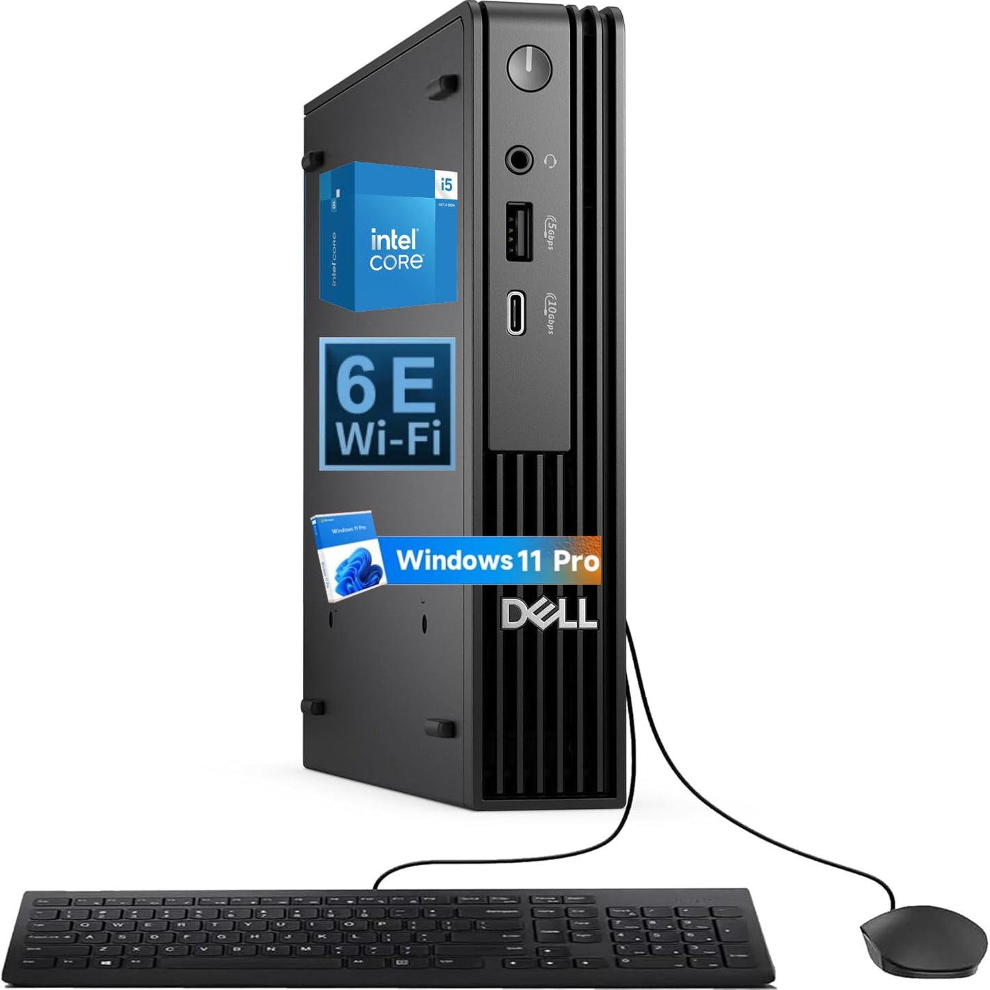Dell Pro Micro Desktop QCM1250 Mini PC Intel i5-14500T 16GB DDR5 512GB NVMe SSD 3840x2160