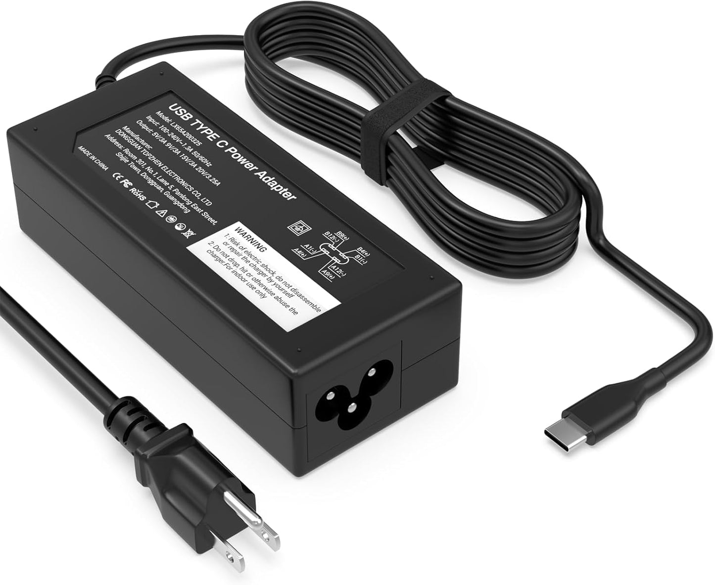 GKLSPL 65W DL65200325 USB Type C Laptop Charger - 240V - 110V
