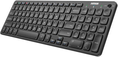 Arteck 14.3" HB305-2 Bluetooth Multi-Device Wireless Keyboard QWERTY Black