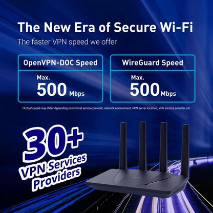 GL.iNet GL-MT6000 WiFi 6 Dual-Band Router, 6000 Mbps, 802.11ax, 2 x 2.5G + 4 x 1G Ethernet Ports, Touch Control