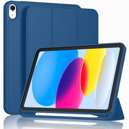 ToaPoia Case for iPad A16 11-inch 2025 Model A3354/A3355/A3356, iPad 10th Gen 10.9-inch 2022 Model A2696/A2757/A2777, Lightweight Soft TPU Case, Auto Sleep/Wake, Multi-Angle Viewing, Navy Blue
