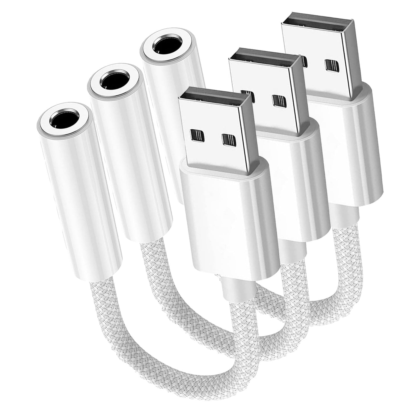 Fidioto USB 3.5mm Audio Jack Adapter USB-A 2 Ports