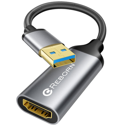 Reborn USB to HDMI Adapter 1080P@60Hz USB 3.0 Male to HDMI Female