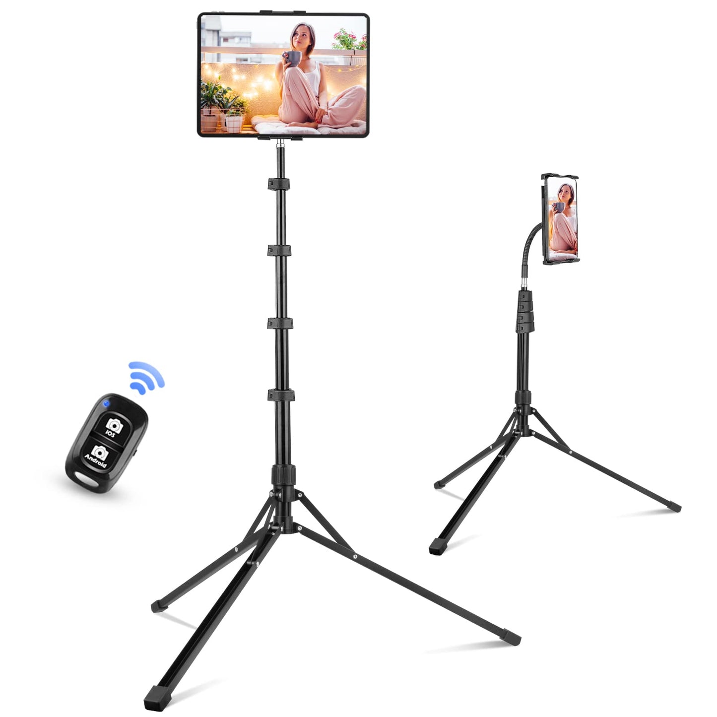 Aureday 67 Inch 67iPadStand Adjustable Tripod Stand for Tablets and Smartphones
