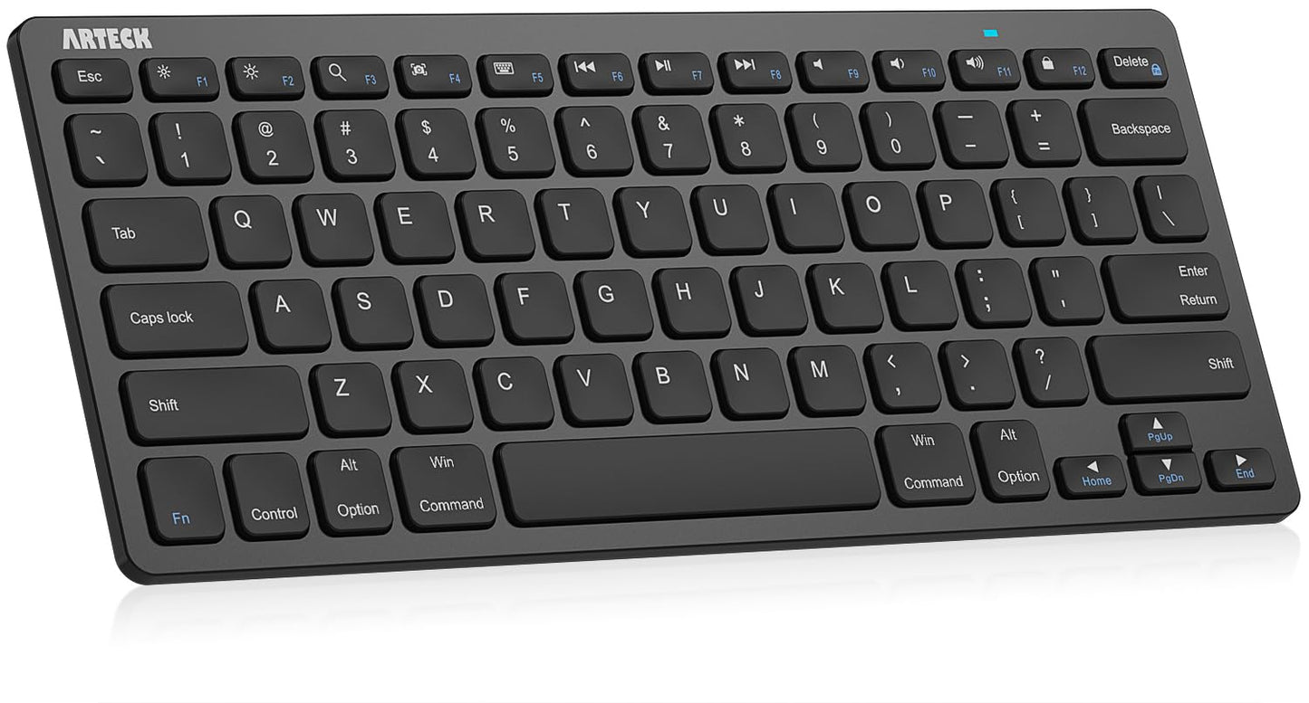 Arteck 11.2" x 4.7" x 0.2" HB098 QWERTY Bluetooth Keyboard Mechanical Scissor-switch