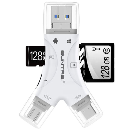 SUNTRSI 2.72" x 1.38" x 0.39" Model Y-BD microSD Reader USB Type C White