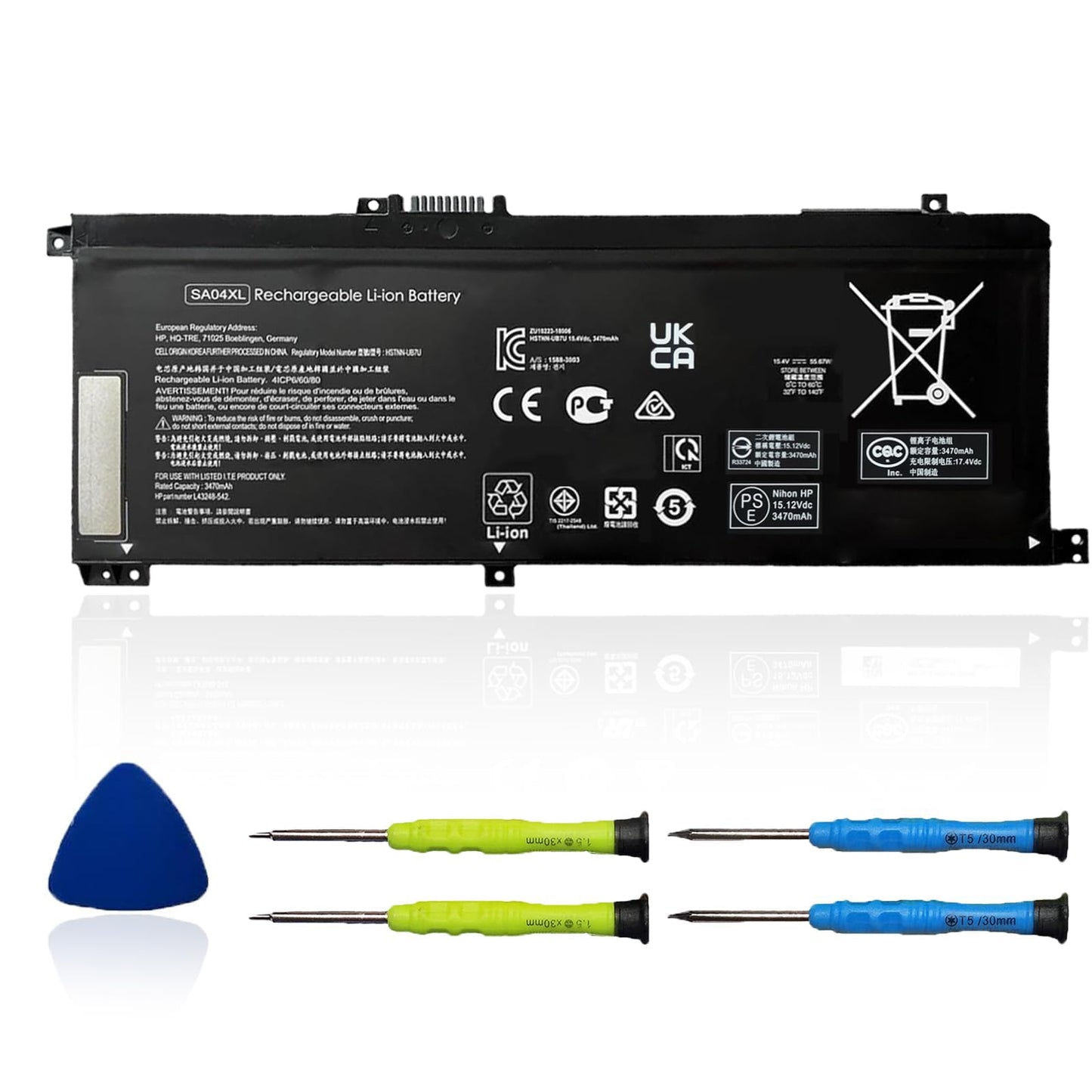 OUWEE 1 Lithium Ion Battery SA04XL 15.12V 3470mAh Black Laptop Battery