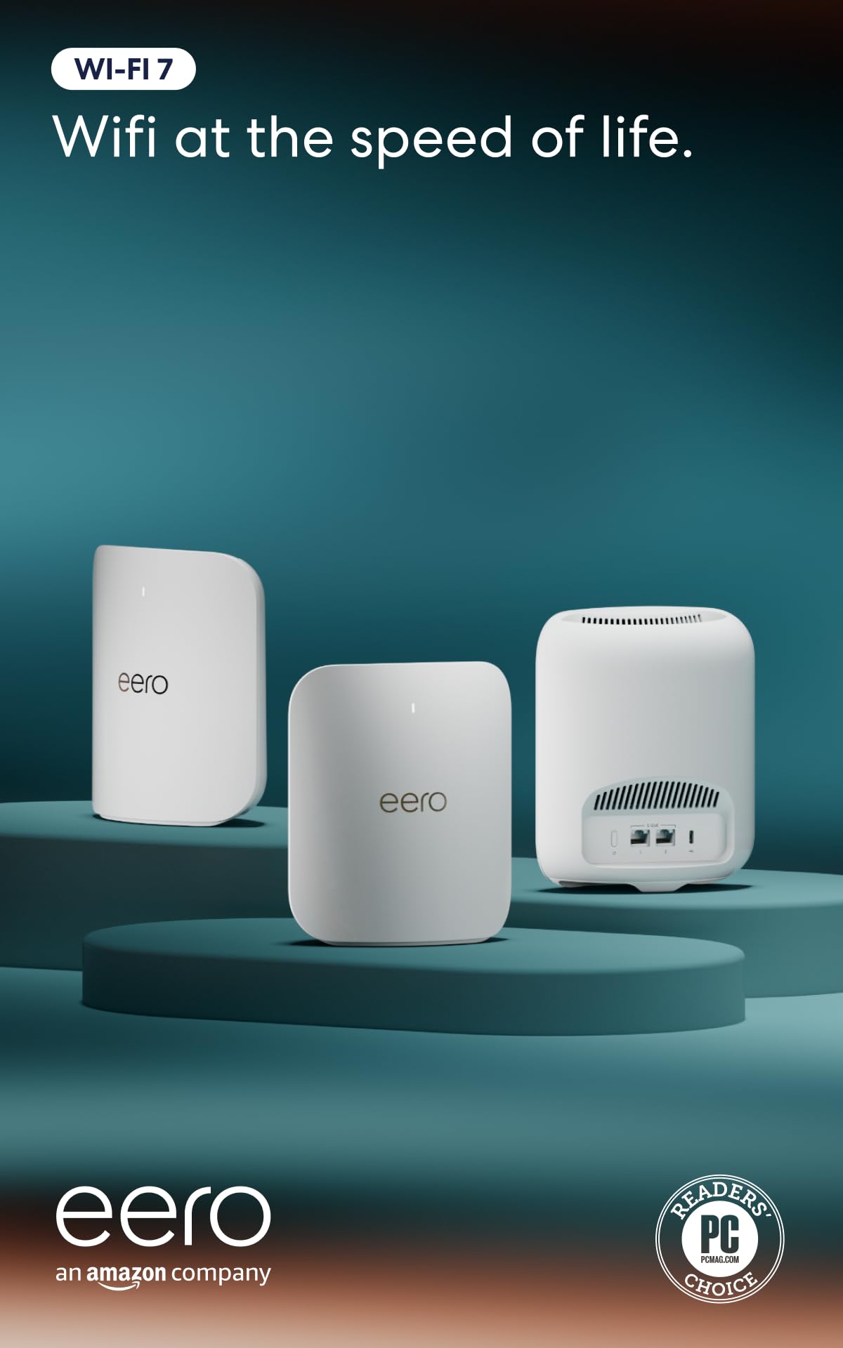 Amazon eero Pro 7 3-Pack Tri-Band Mesh Wi-Fi 7 Router - 5 Gbps, 6000 sq. ft. Coverage