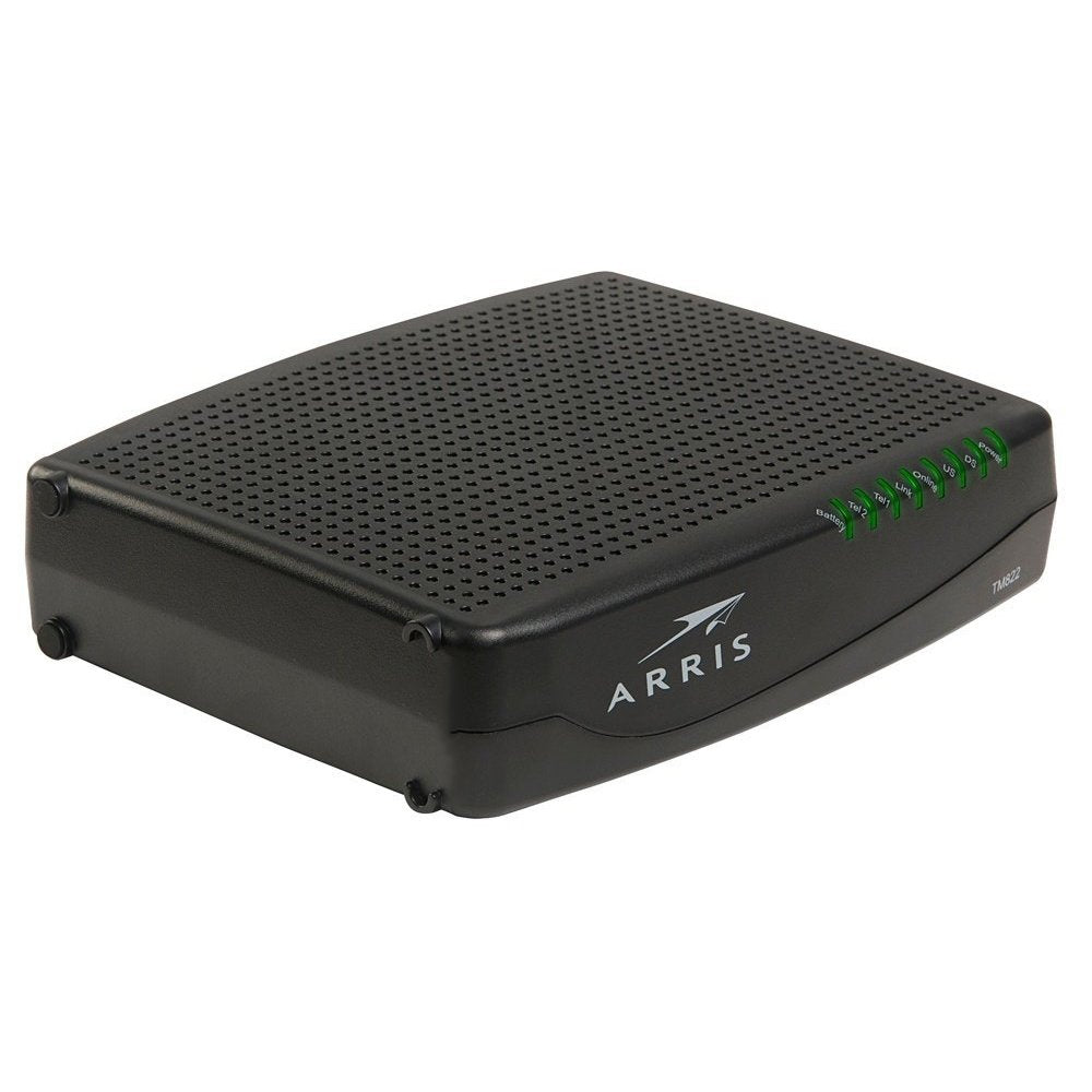 ARRIS TM822A Voice Telephony Modem Modem Type: 8x4 DOCSIS 3.0, Maximum Data Rate: 300 Mbps, Ethernet Ports: 10