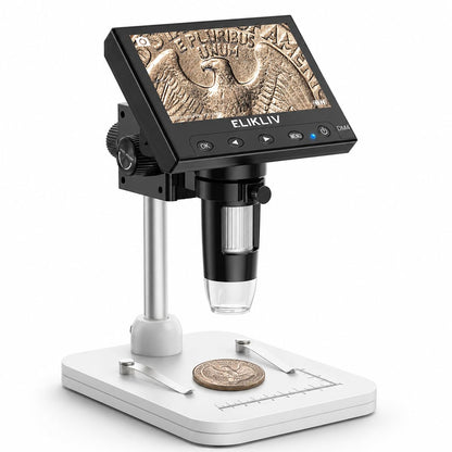 Elikliv 4.3 Inch EDM4 LCD Digital Microscope 720P 1000x LED Coin Magnifier