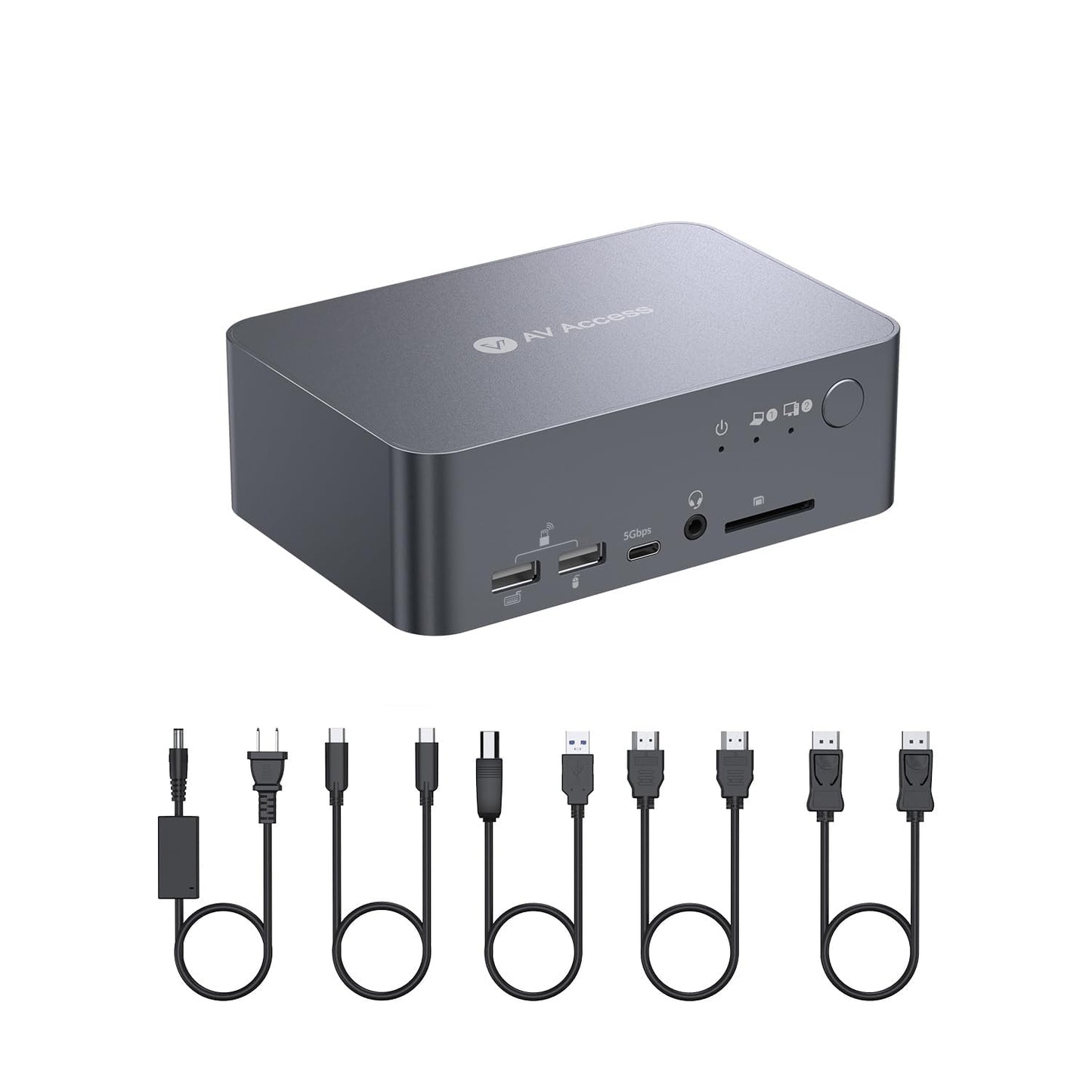 AV Access iDock-C10-US 4K@60Hz Dual Monitor KVM Docking Station for Desktop & Laptop