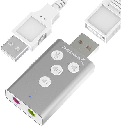 SABRENT AU-DDAS USB 2.0 Stereo Surround Sound Audio Adapter
