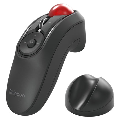ELECOM M-RT1BRXBK Wireless Optical Trackball Mouse, Bluetooth, 1500 DPI, 10 Buttons, Ambidextrous, Black / Red