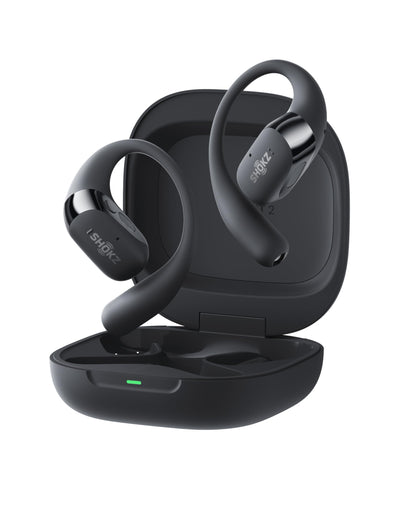 SHOKZ T921 OpenFit 2+ Headphones, Wireless, Bluetooth 5.4, Black