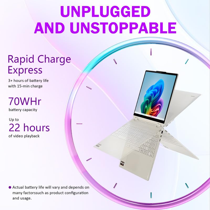 Lenovo Yoga 7 2-in-1 Laptop 16" WUXGA Touchscreen, AMD Ryzen AI 5 340, 16GB LPDDR5X RAM, 1TB SSD, Backlit Keyboard, Fingerprint Reader