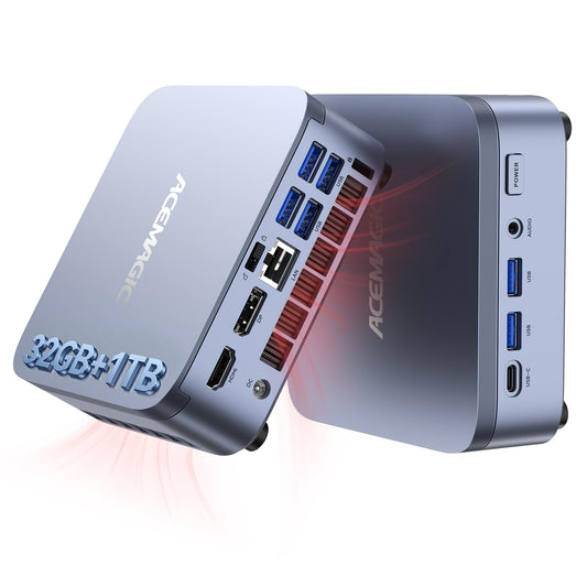 ACEMAGIC M5 Mini PC Windows 11 Pro Intel Core 14500HX 32GB DDR4 1TB SSD 4K Triple Display