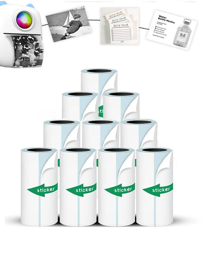 HERSAUL 57mm x 25mm Mini Printer Sticker Paper 10 Count