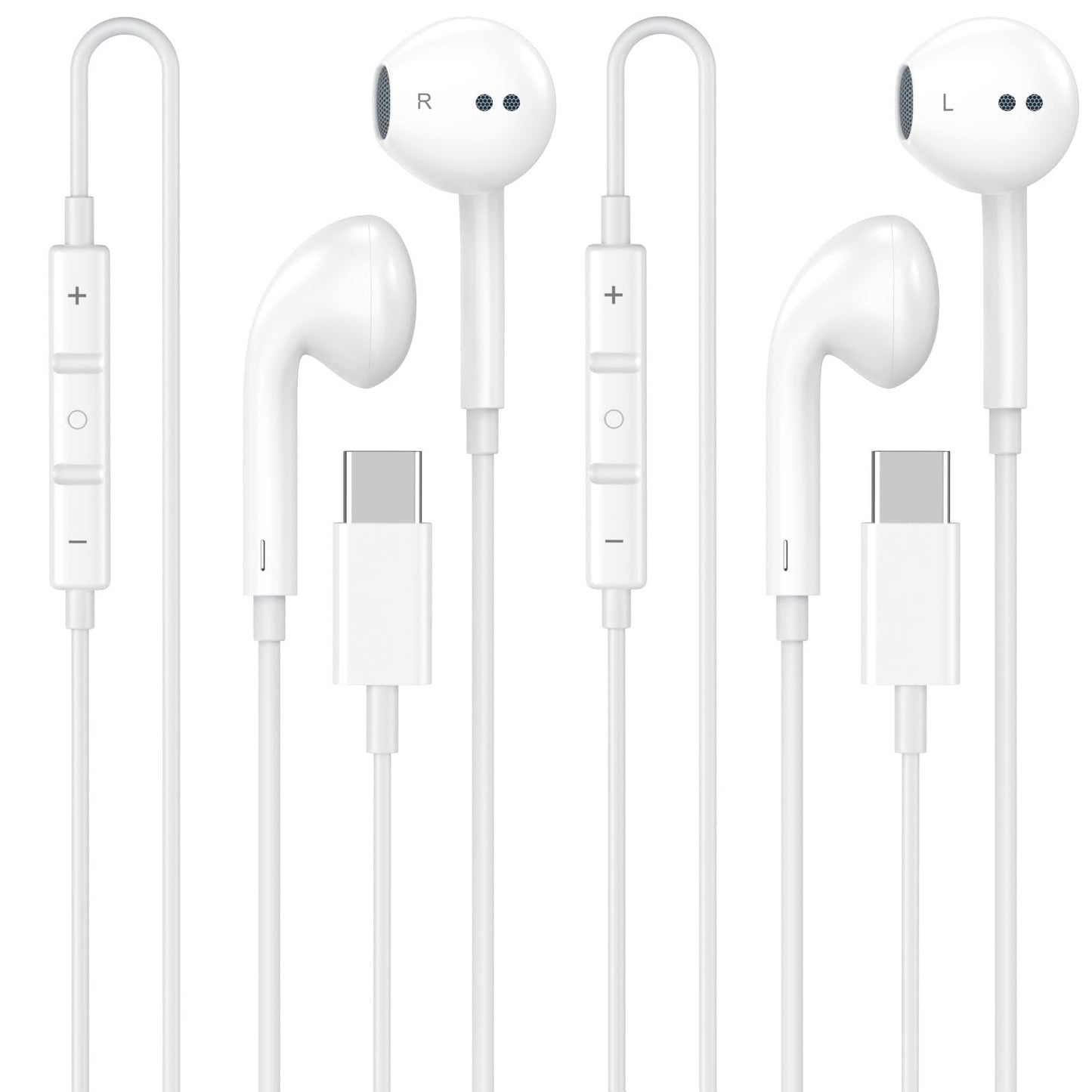 Matsusho 2-Pack USB C Headphones SKFASTC-US127 Wired Earbuds for Apple Devices