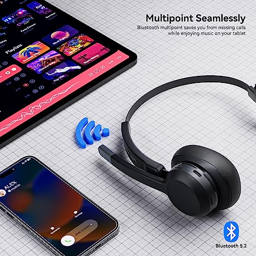 LEVN LE-HS015 Adult Over-Ear Bluetooth Headset with Active Noise Cancellation and Dynamic Driver