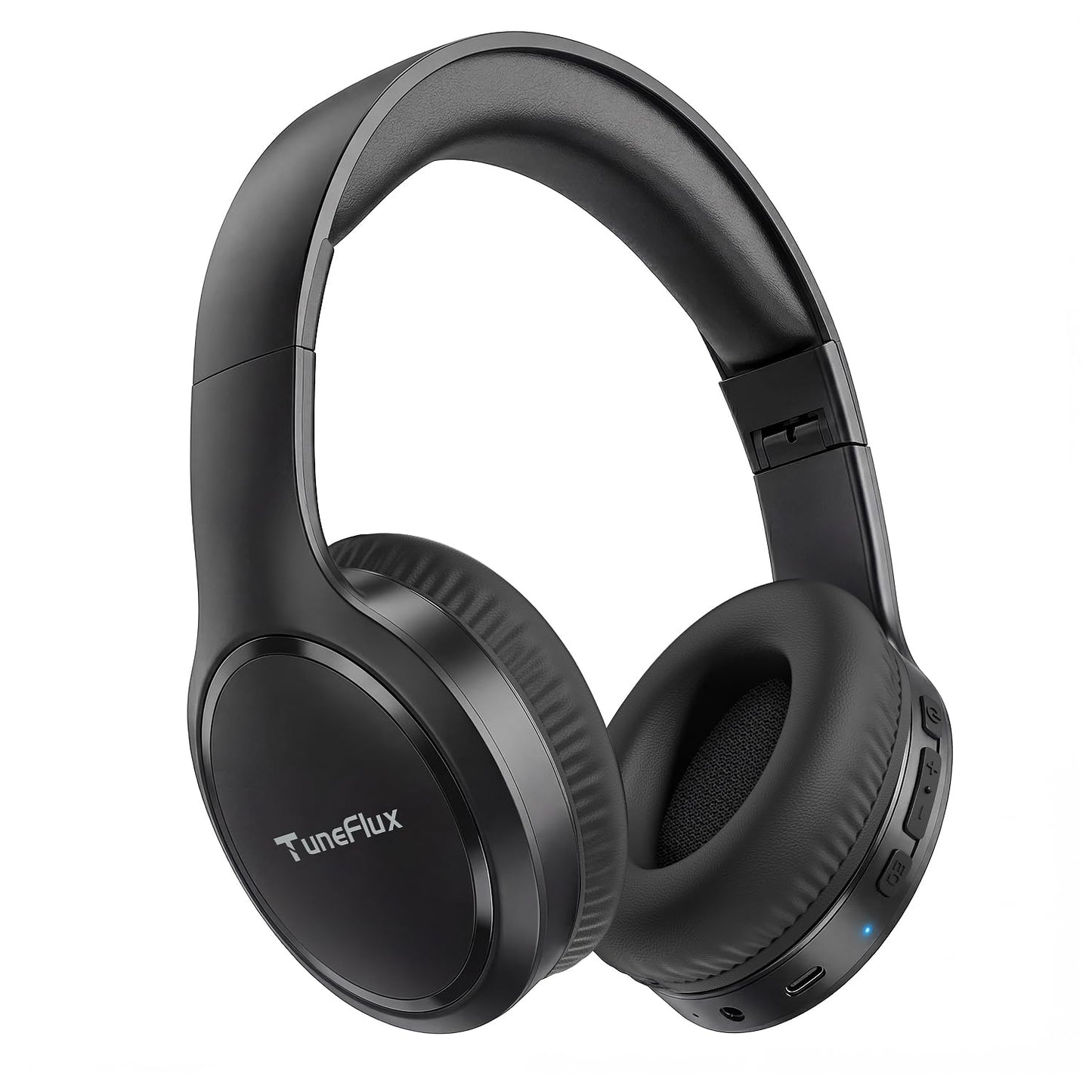 TuneFlux T7 Bluetooth Headphones, 70 Hours Playtime, Bluetooth 6.0, Wired/Wireless Connectivity, Over-Ear Design, High-Fidelity Audio