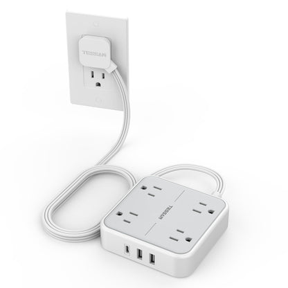 TESSAN 5FT TS-102-C-SP 4 Outlets 3 USB Ports Surge Protection
