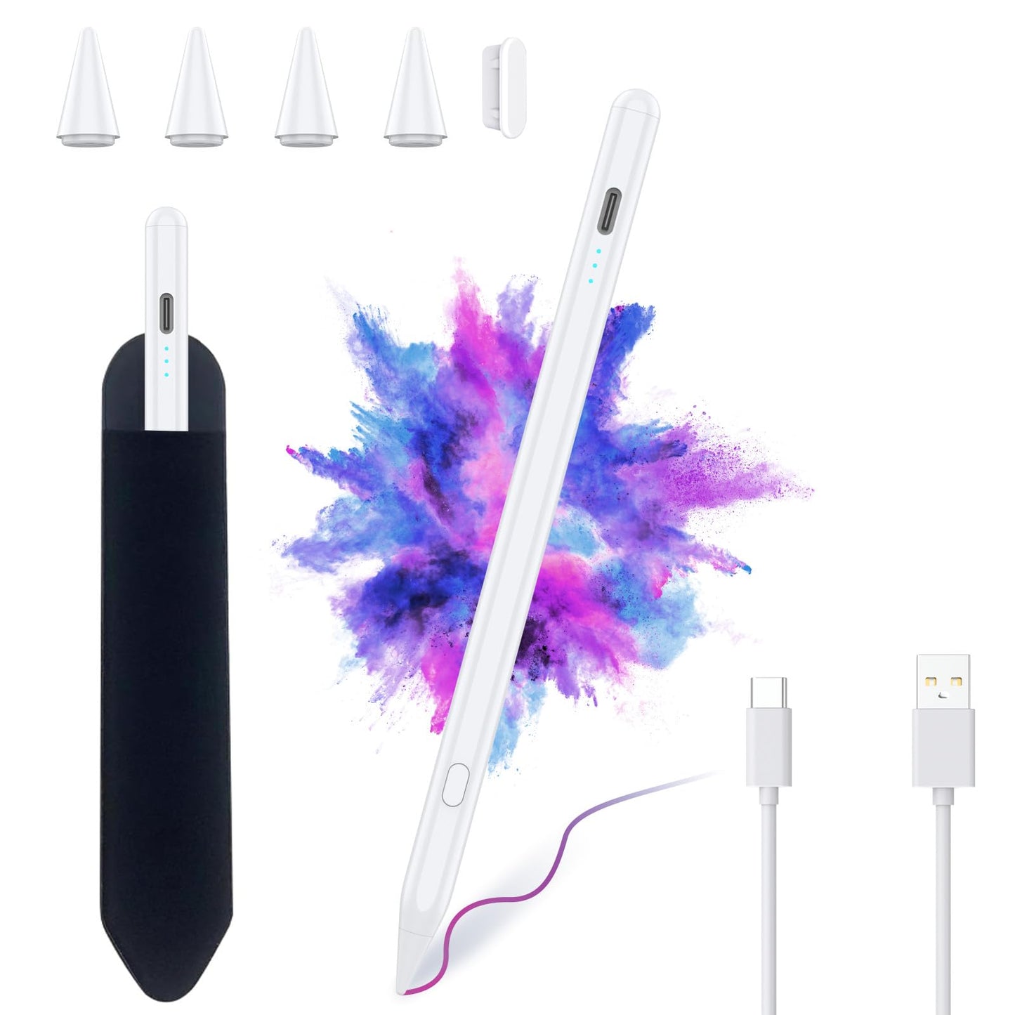 BQSS Stylus Pen for iPad A16 Ge 6th/7th/8th/9th/10th/Pro 2018-2023 White